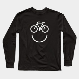 Smiling bicycle face, white bicycle smiley Long Sleeve T-Shirt